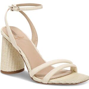 NIB Sam Edelman Kia Block Heel Sandals Porcelain Size 9M Ankle Strap Buckle